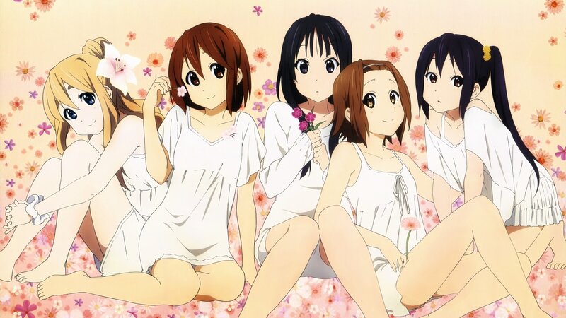 anime girls with flowers