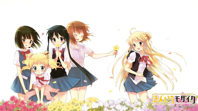 anime girls with flowers