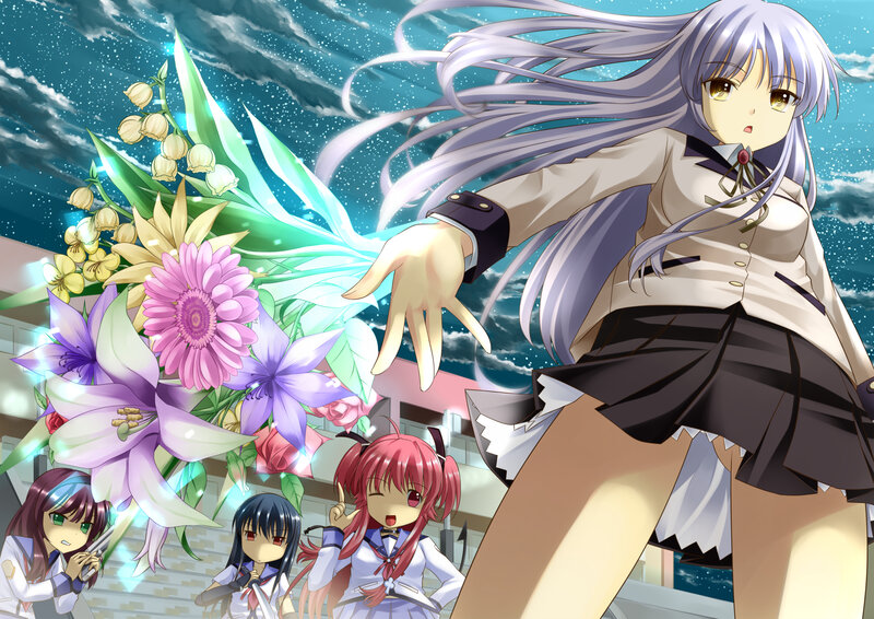 Anime girls with flowers