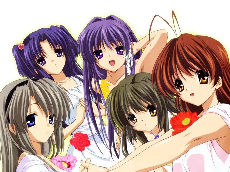 anime girls with flowers