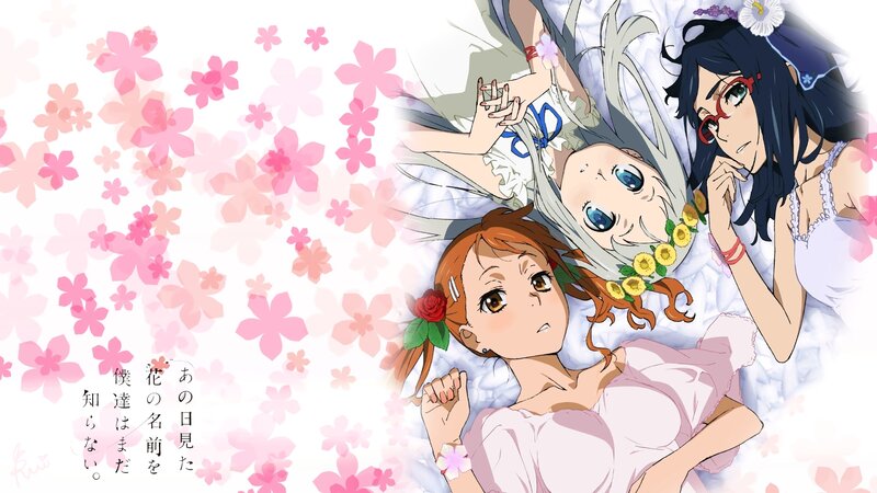 anime girls with flowers