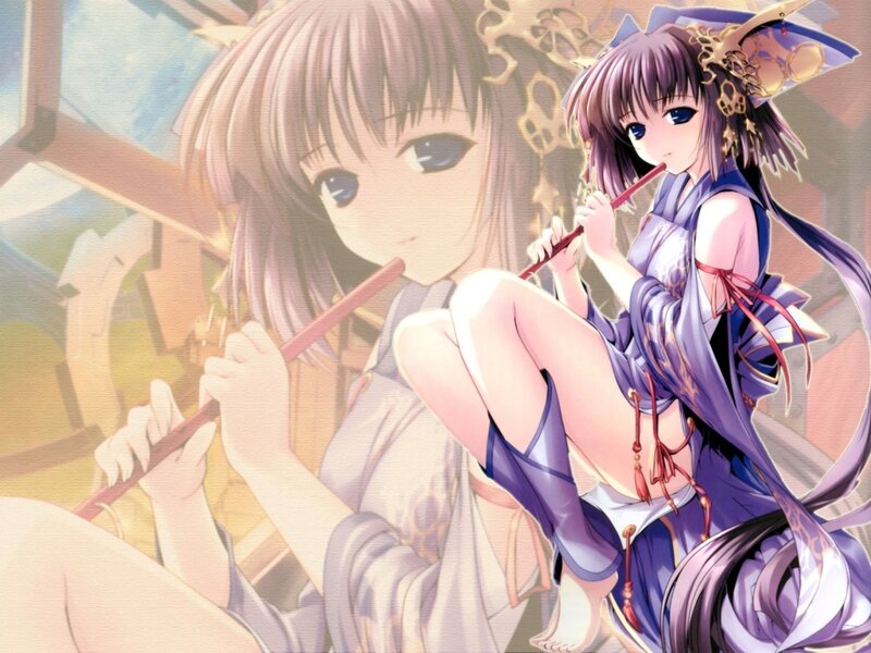 Anime girls with flutes