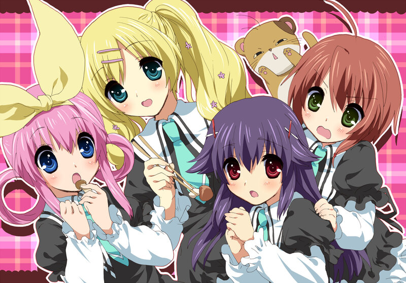Anime girls with food