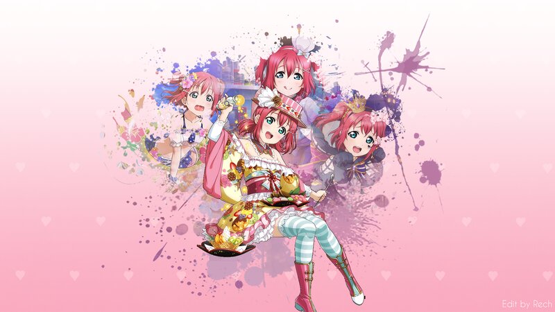 Anime Girls with Food — Pink