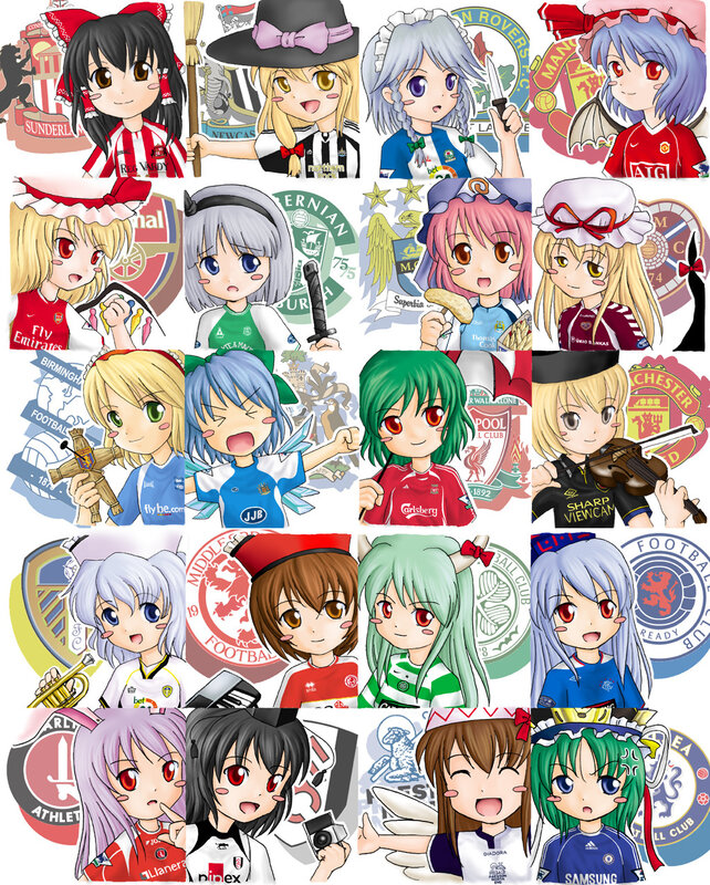 Anime girls with football clubs
