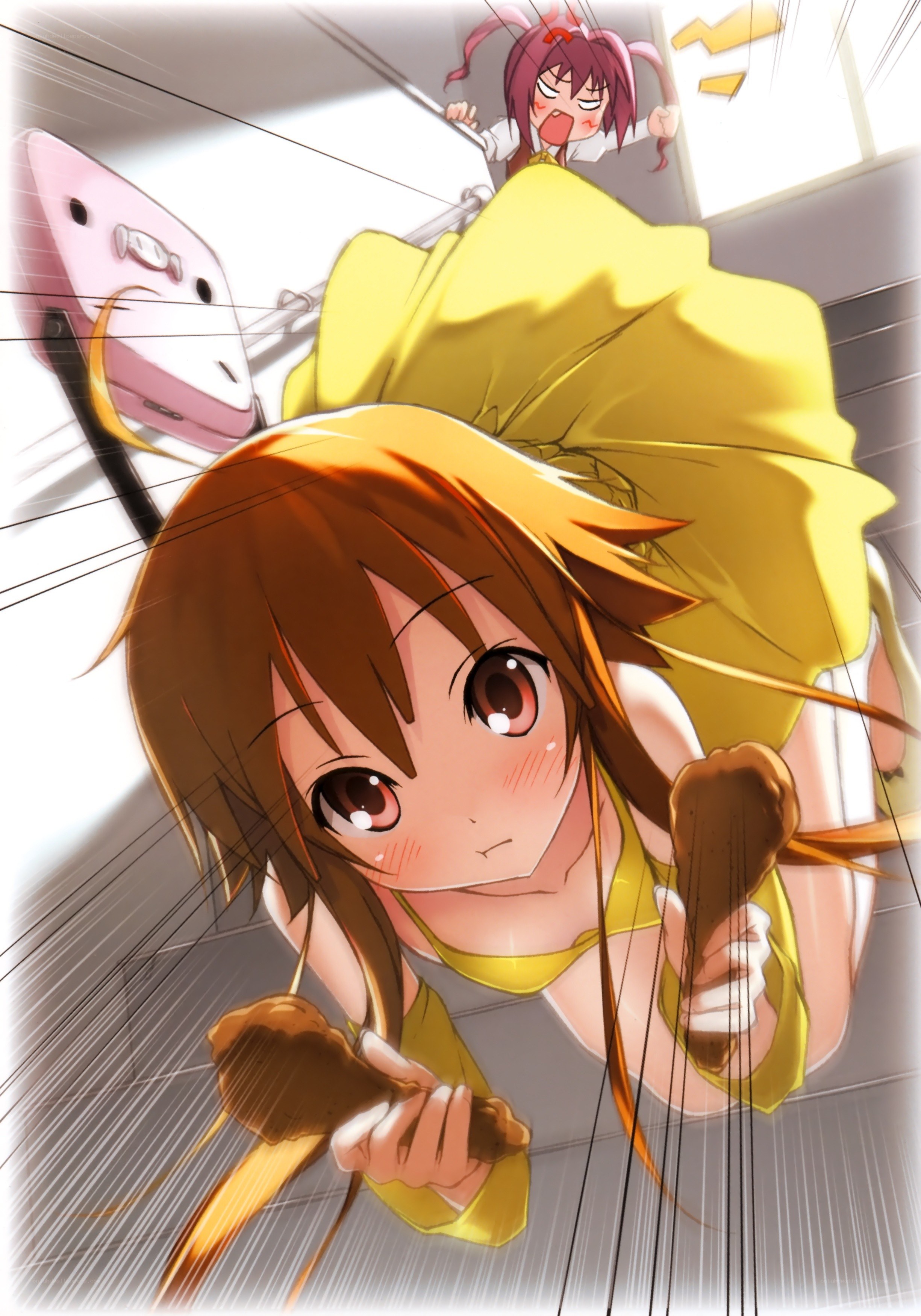 Anime girls with fried chicken