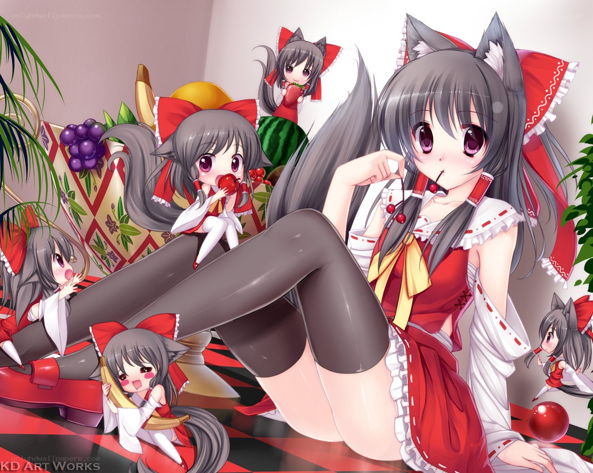 Anime girls with fruit