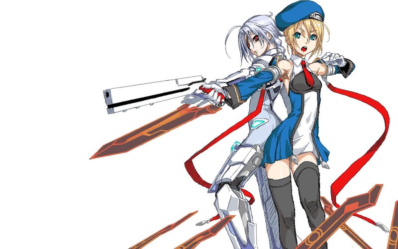 anime girls with futuristic weapons