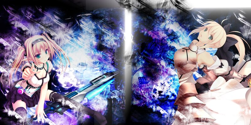anime girls with futuristic weapons