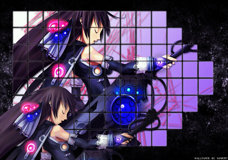 anime girls with futuristic weapons