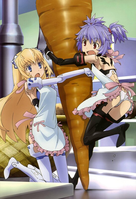 Anime girls with giant carrot