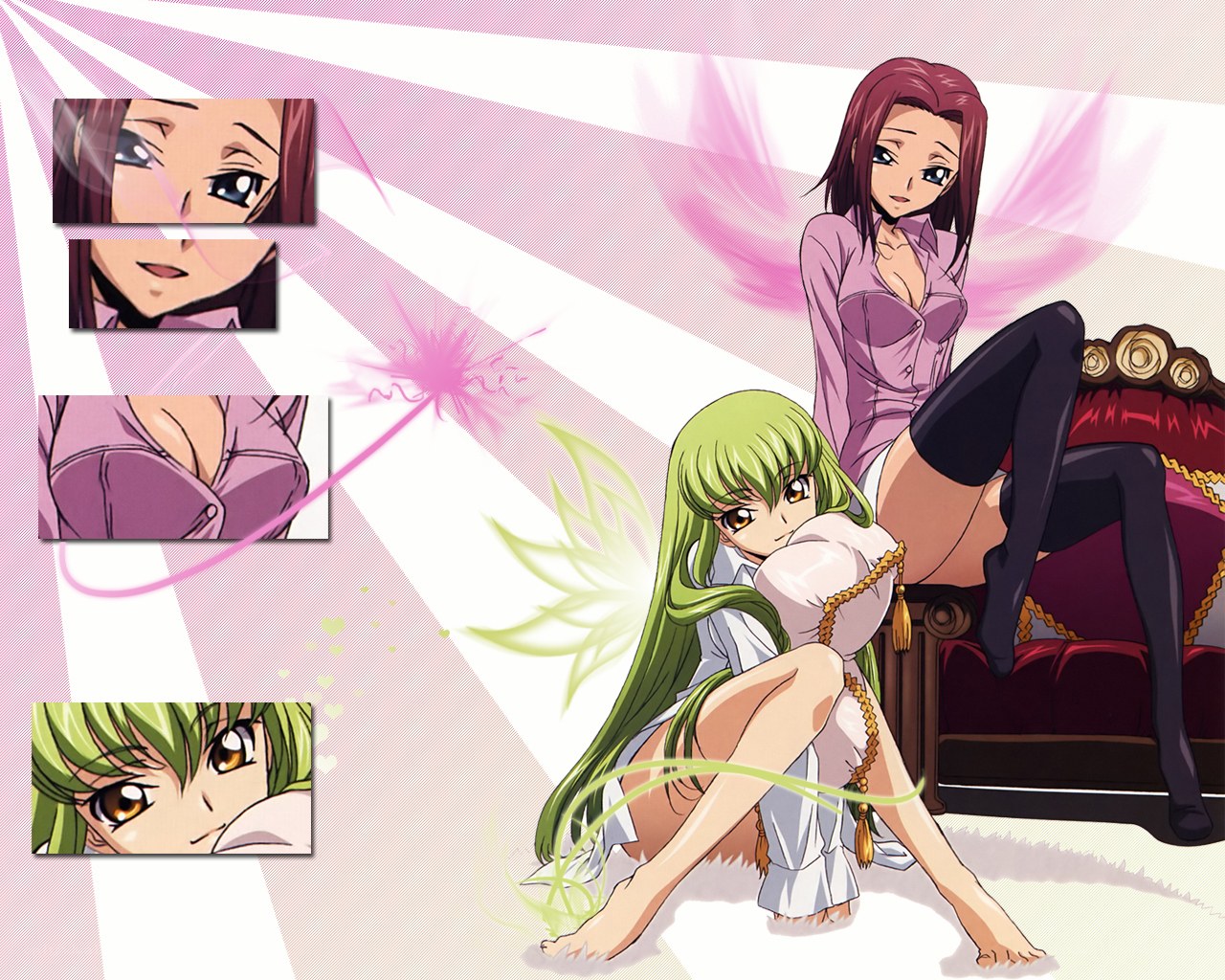 Anime girls with glowing auras