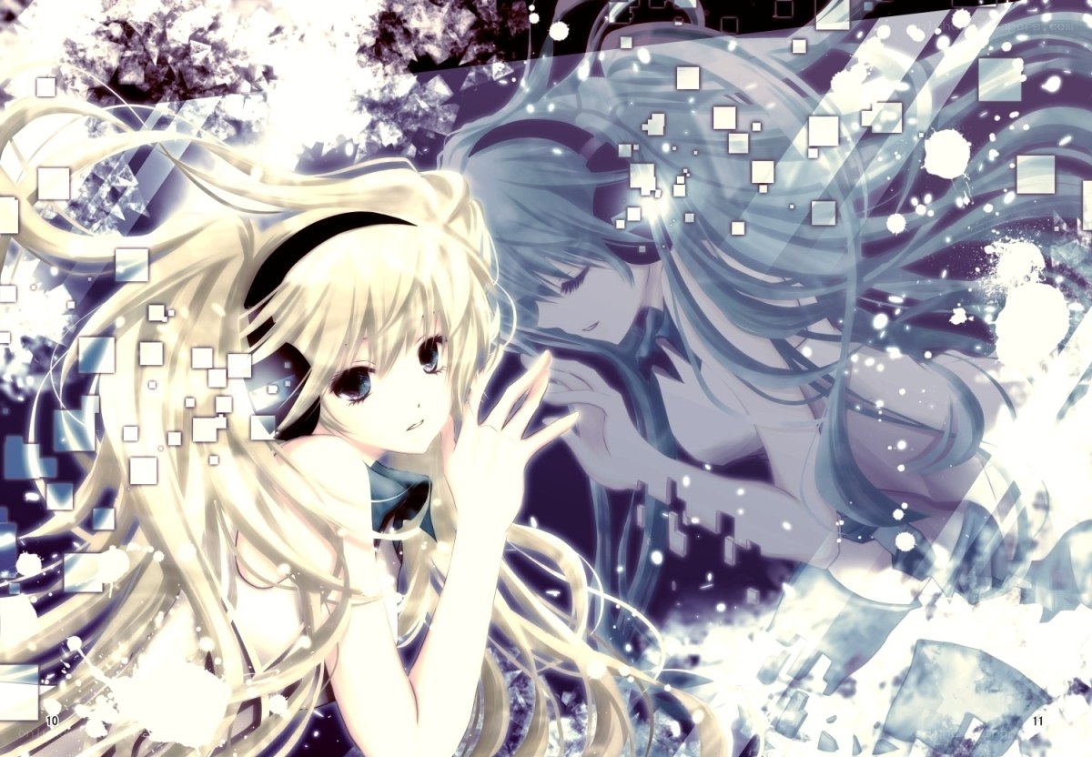 Anime girls with glowing effects