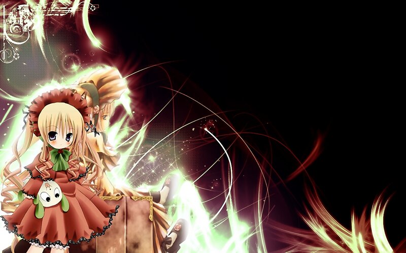 anime girls with glowing effects