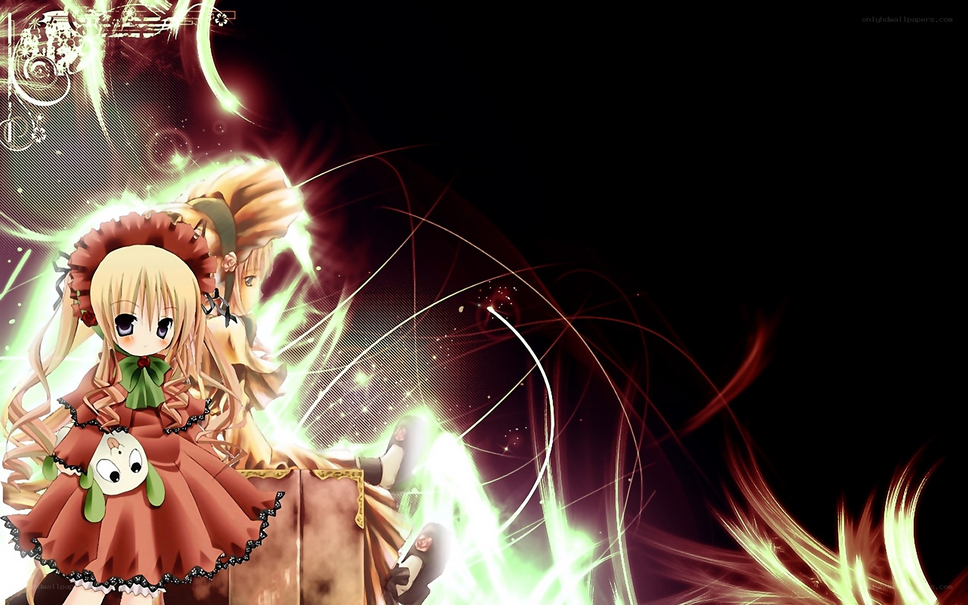 anime girls with glowing effects
