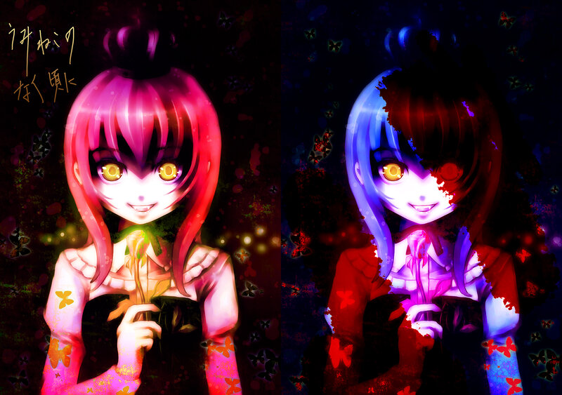 Anime girls with glowing eyes