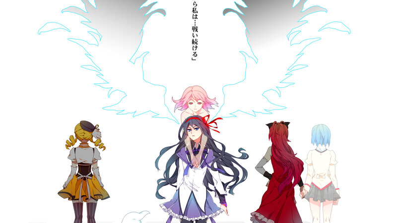 anime girls with glowing wings