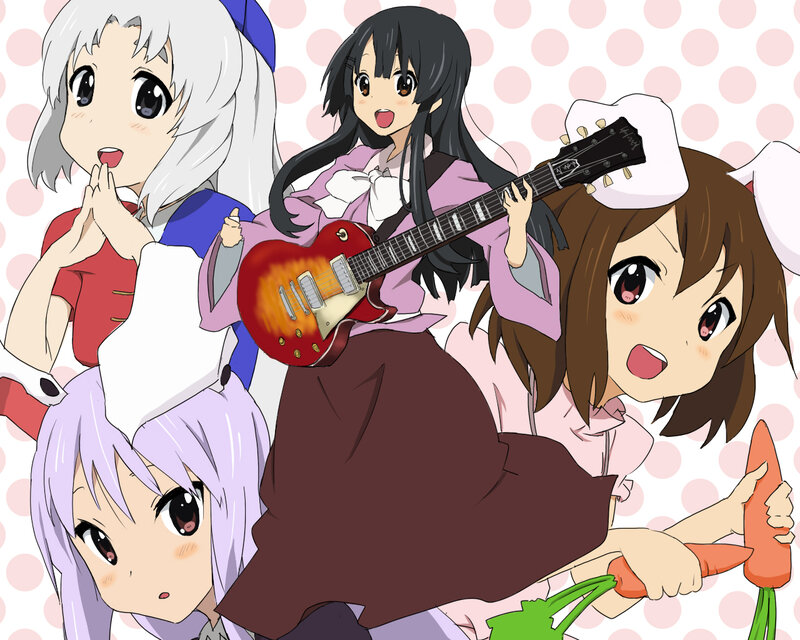 Anime girls with guitar and carrots