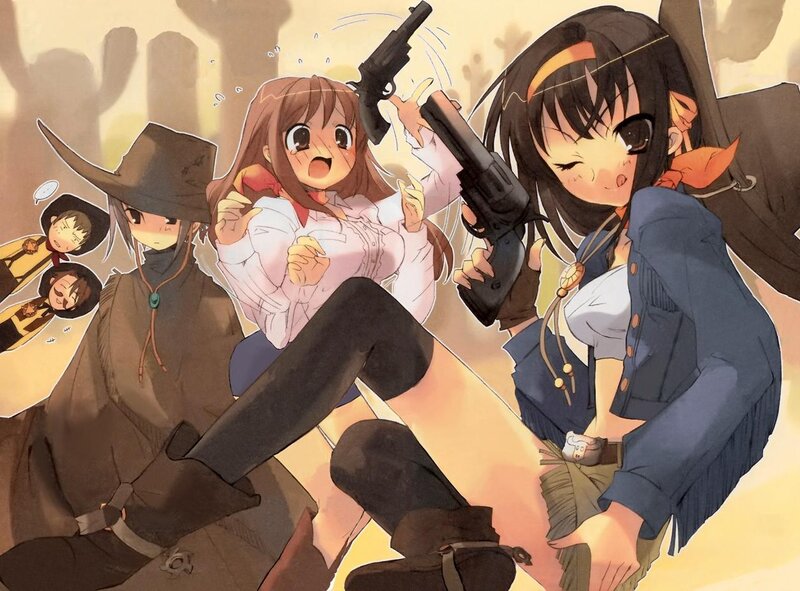 Anime Girls with Guns — Brown, Dramatic, Manga