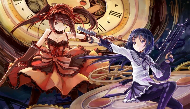 Anime girls with guns in clockwork world