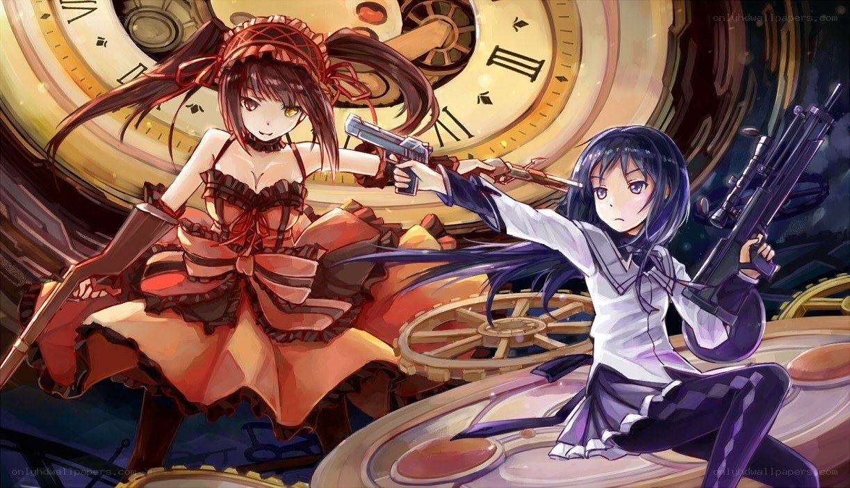 Anime girls with guns in clockwork world