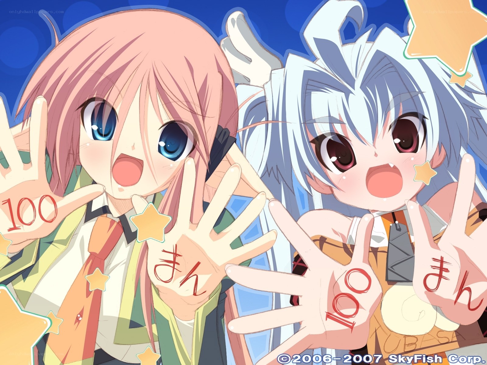 Anime girls with hand signs