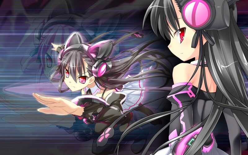 anime girls with headphones