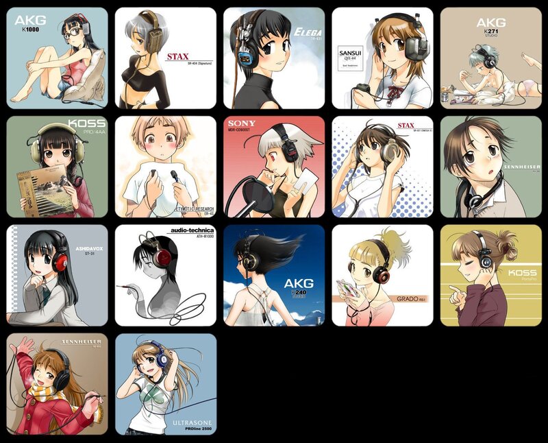 Anime girls with headphones