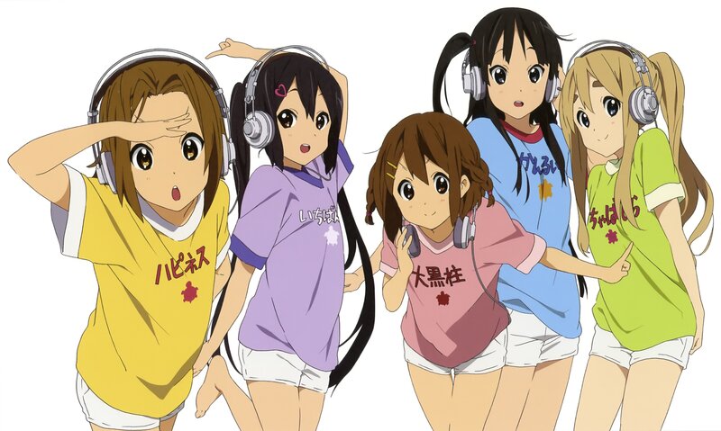 anime girls with headphones