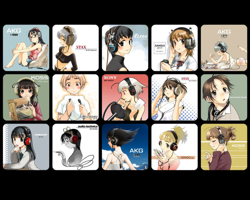 Anime girls with headphones