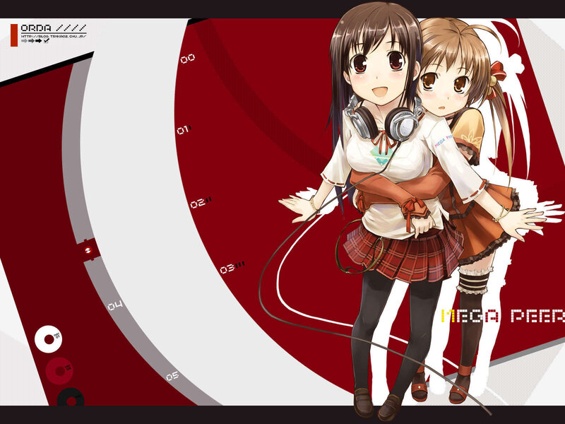 Anime girls with headphones