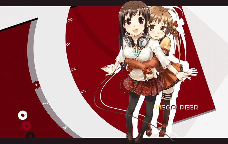 anime girls with headphones