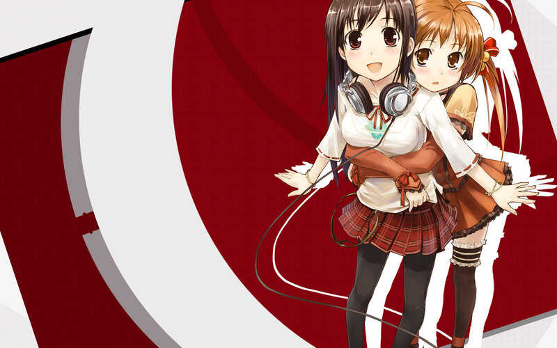 anime girls with headphones
