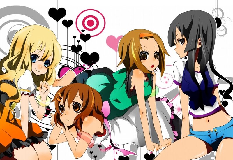 anime girls with hearts