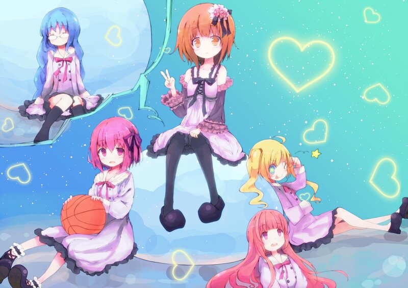 anime girls with hearts