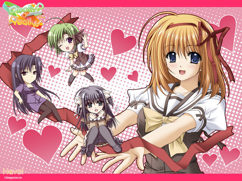 Anime girls with hearts