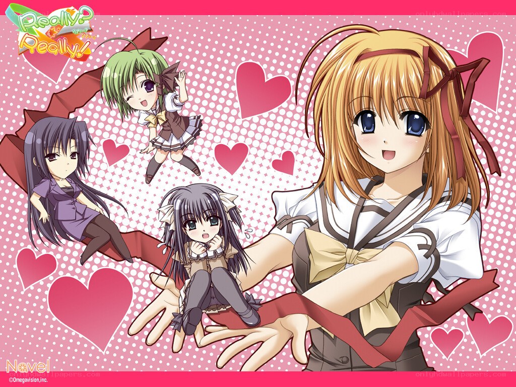 Anime girls with hearts