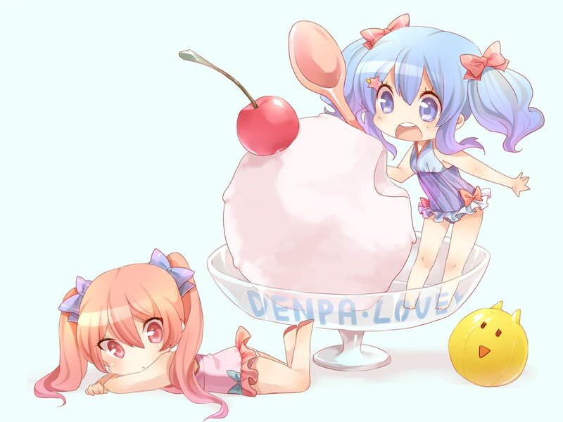 Anime girls with ice cream