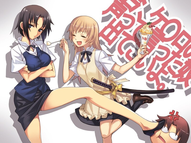 Anime girls with ice cream