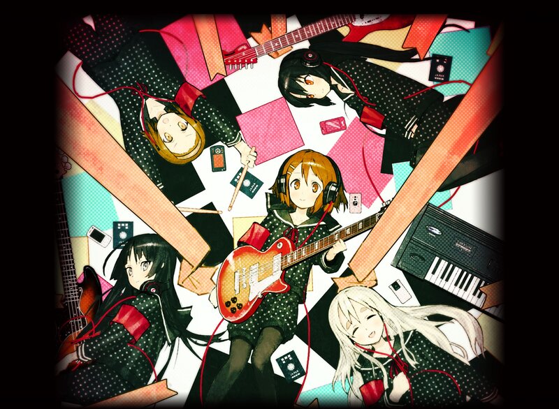 Anime Girls with Instruments — Black
