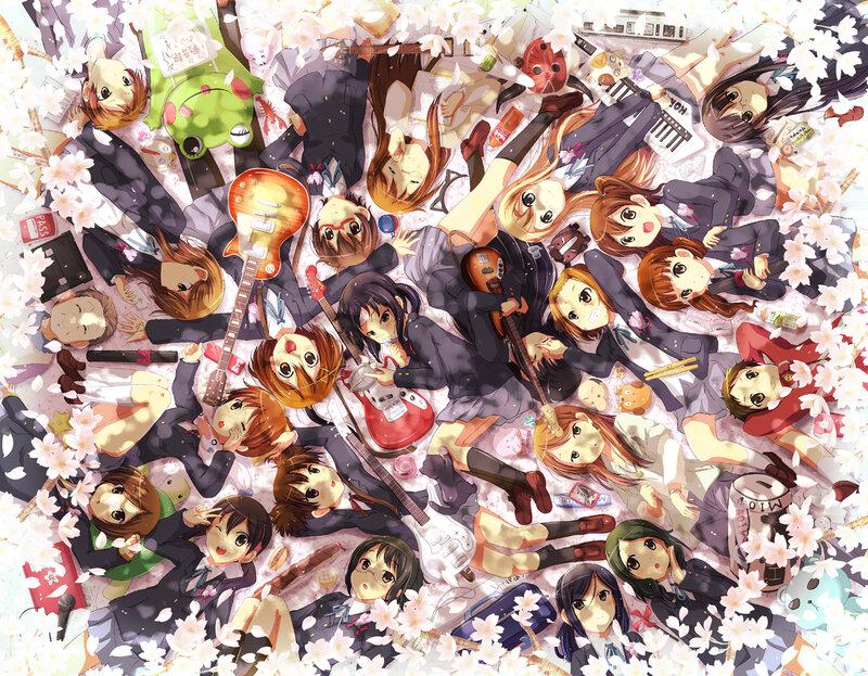 Anime Girls with Instruments — Pink, Festive