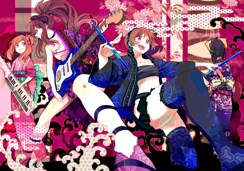 Anime Girls with Instruments — Pink