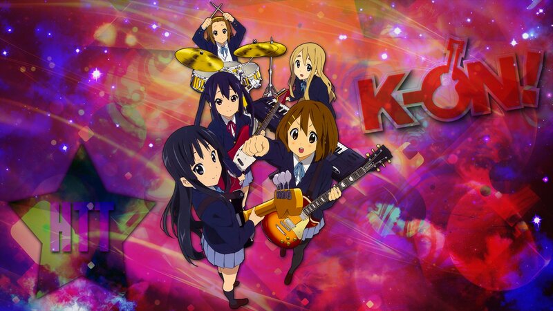 Anime Girls with Instruments — Purple, Energetic, Guitar