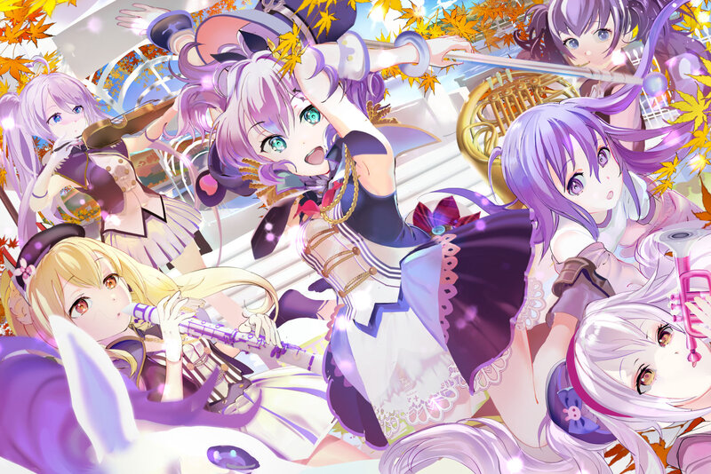 Anime Girls with Instruments — Purple, Festive