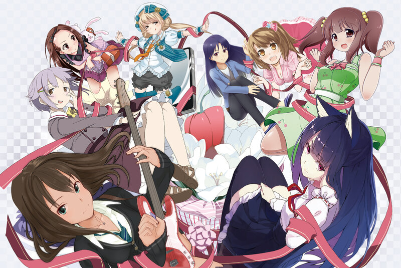 Anime Girls with Instruments — Purple, Playful
