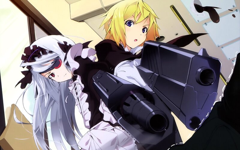 anime girls with large gun