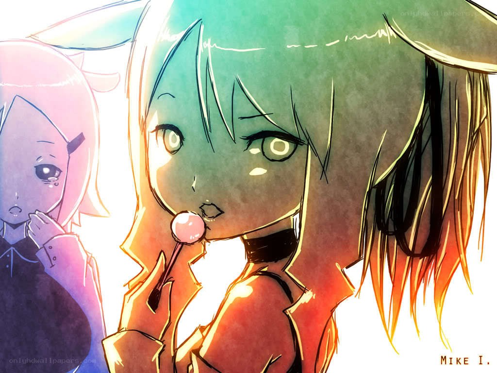 Anime girls with lollipop