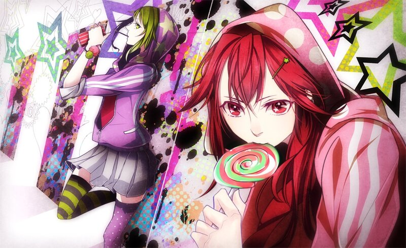 Anime girls with lollipops
