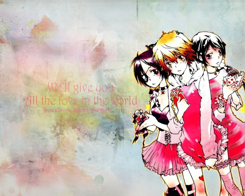 anime girls with love message