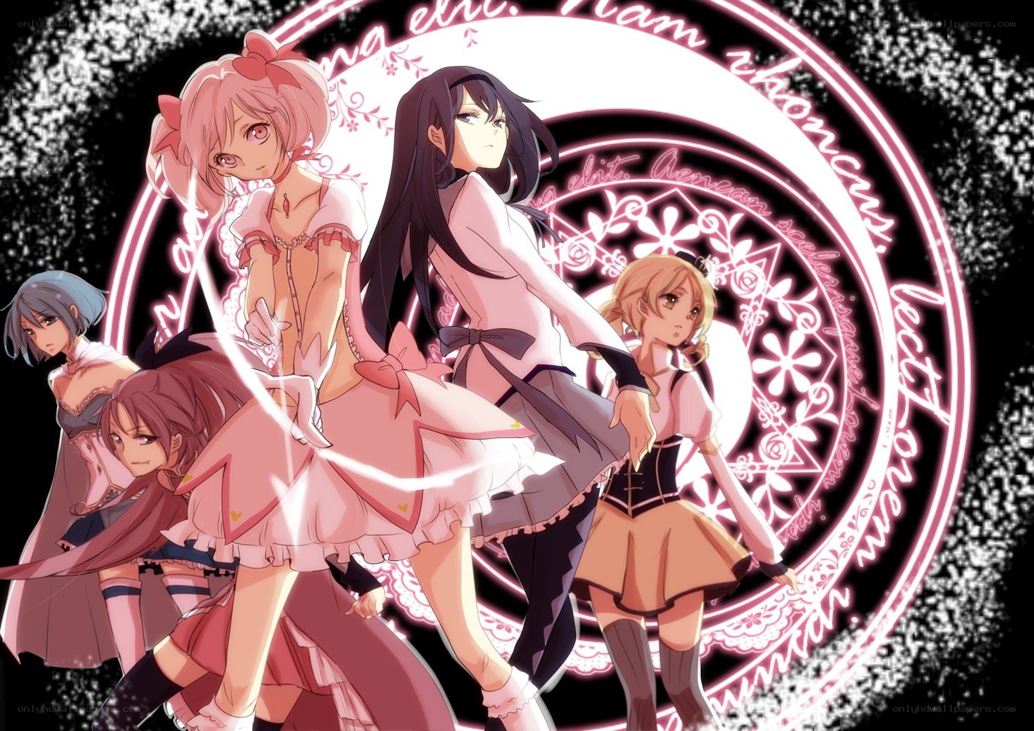 anime girls with magic circle